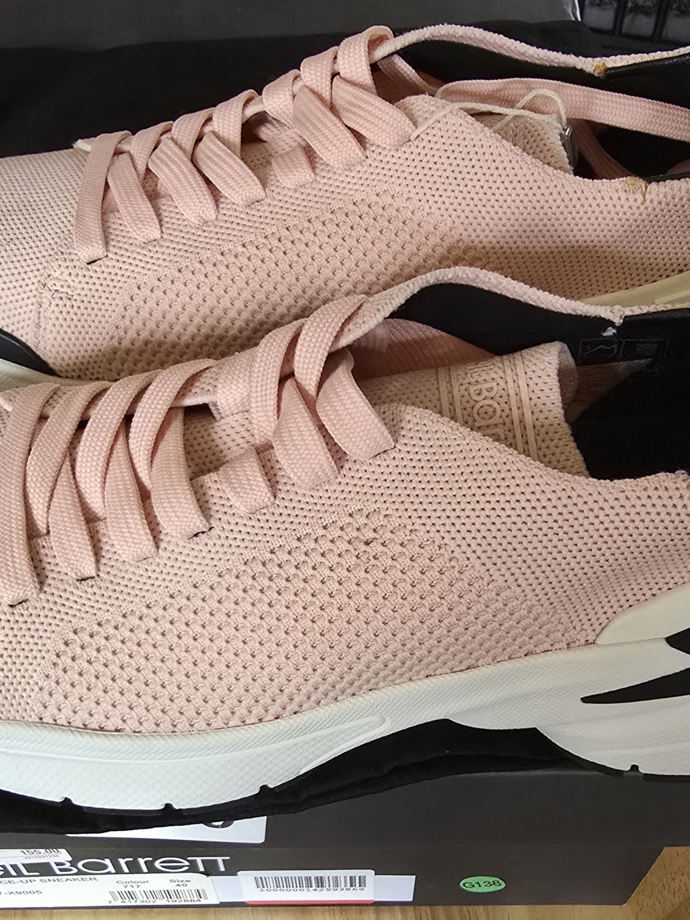 Neil Barrett Blush Pink Knit Lace-Up Sneakers